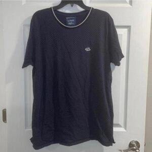 Men’s Le Shark blue and white dotted, crewneck, short sleeve shirt, casual